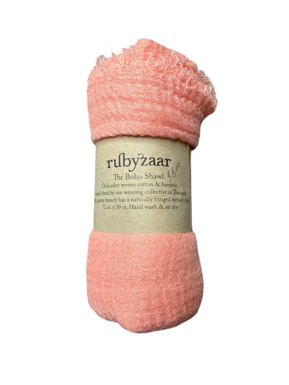 Rubyzaar Women's Peach Boho Shawl NWT